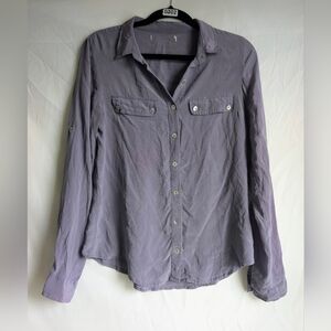 Vintage Silk Lavender Blouse | Soft Purple | Relaxed Fit | S
